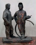 Статуэтка "Сварщики". Автор: Черепанов Василий Петрович. Бронза. 1987 год.
